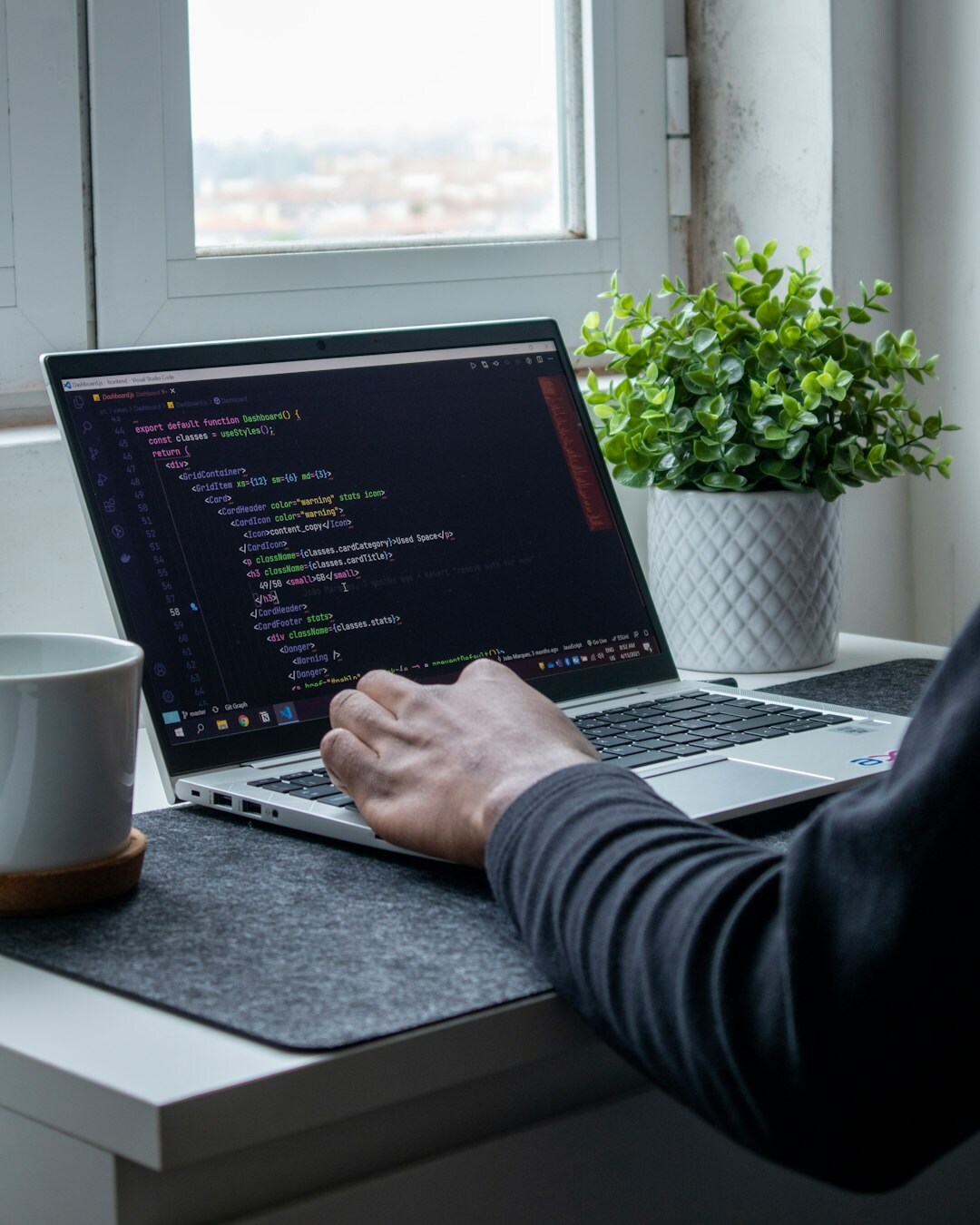 person solving coding problems