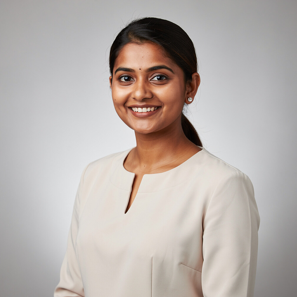 Portrait of an Indian Singaporean female data science instructor